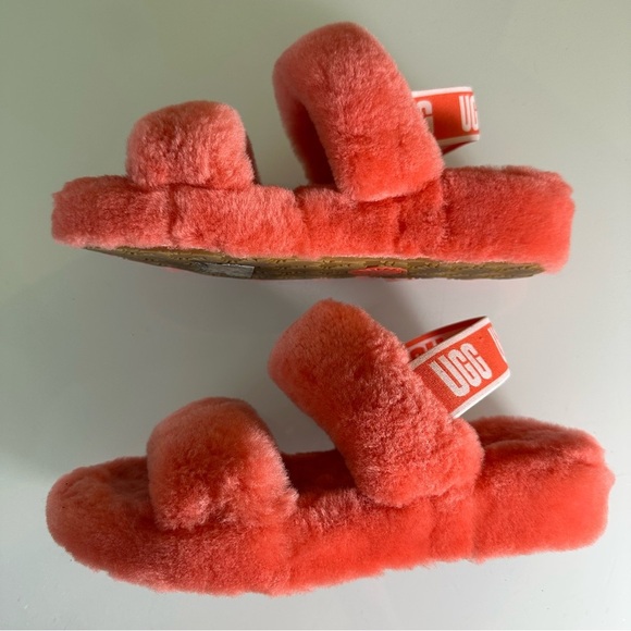 UGG Oh Yeah Slide Pop Coral Womens Size 7 EUC - Picture 1 of 6